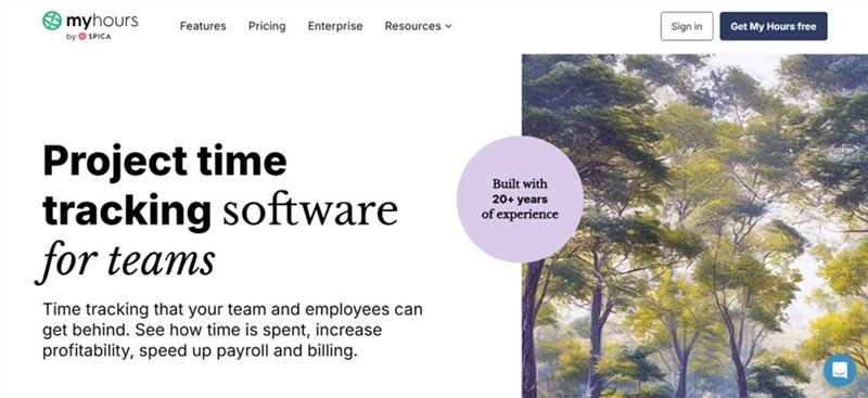 My Hours home page